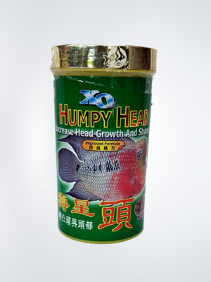 XO Humpy Head supplement for cichlids – Promotes enhanced head growth and shape with essential vitamins, minerals, and amino acids for improved fish appearance.