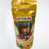 Optimum Super Premium Formula 3 in 1 fish food in a resealable package, designed to provide balanced nutrition, color enhancement, and immune support for a variety of freshwater and marine fish.