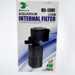 RS Electrical Aquarium Internal Filter RS-138E with 4W power, providing 400 L/H filtration for small to medium aquariums, compact and efficient for maintaining clean and healthy water.