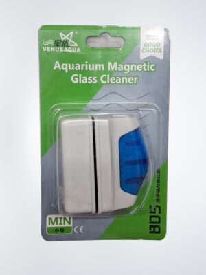 VENUSAQUA Magnetic Glass Cleaner with strong magnets and non-scratch pads, designed for cleaning aquarium glass effortlessly. Suitable for freshwater and marine tanks.