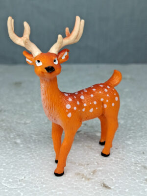 Handcrafted artificial spotted deer toy for aquariums, non-toxic and safe, realistic wildlife-themed aquarium decor.