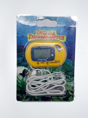 Insten Digital Thermometer with a large LCD display, designed for accurate temperature readings in aquariums. Suitable for freshwater and marine tanks with a range of -50°C to 70°C (-58°F to 158°F)